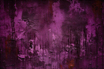 texture rough colored baner drips paint background magenta dark texture paint cracked wall metal painted purple black old - obrazy, fototapety, plakaty