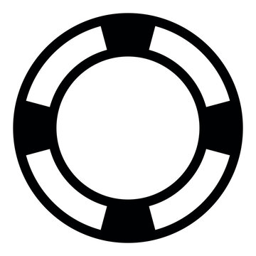 recommend clip art: Lifebuoy black vector icon on white background
