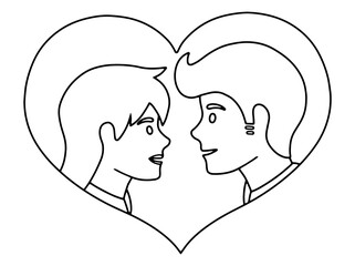 Romantic Male and Female Avatar character
