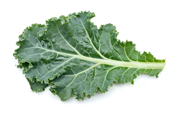 Poster a leaf of kale on isolated white background © Uwe