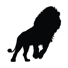 silhouette of a lion on white