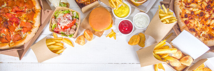 Delivery food, fast-food background