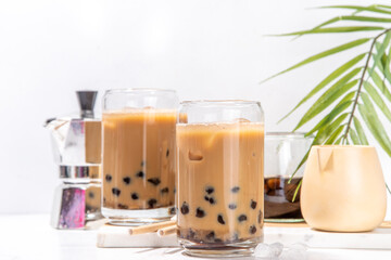 Iced tapioca coffee latte