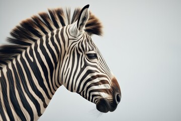 Fototapeta na wymiar zebra in profile with full mane