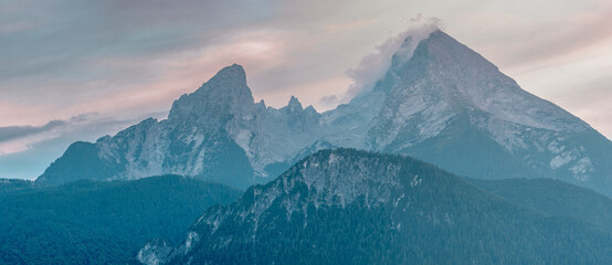 The Watzmann Mountain Panorama as a destiny for many hiker who died at this rock