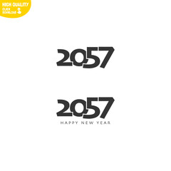 Creative Happy New Year 2057 Logo Design
