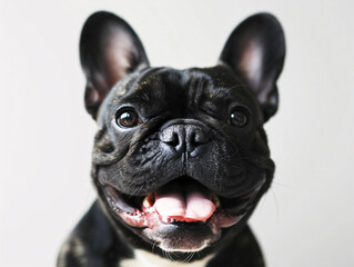 Generated AI. A photograph of a complete happy French bulldog.