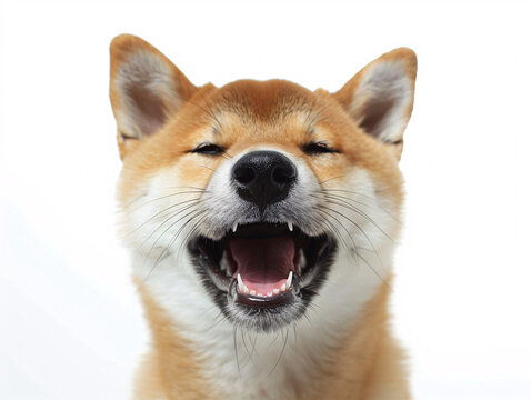 Generated AI. Realistic photograph of a complete happy Shiba Inu.