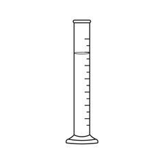 Hand drawn Kids drawing cartoon Vector illustration measuring cylinder icon Isolated on White