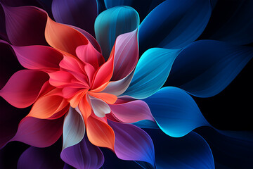 Flower abstract colorful  dark background