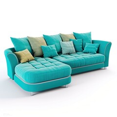Sectional sofa turquoiseblue