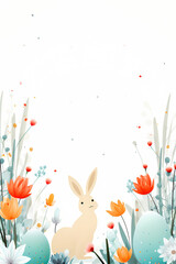 Easter template design, spring, easter bunny, egg, generative ai, generative, ai