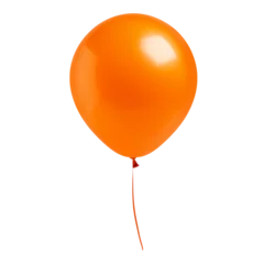 Fototapeten Orange balloon, isolated on a transparent background. Balloon in PNG format, holiday paraphernalia, as a symbol of a birthday or wedding. © AGSOL