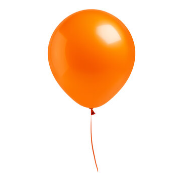 Orange balloon, isolated on a transparent background. Balloon in PNG format, holiday paraphernalia, as a symbol of a birthday or wedding.