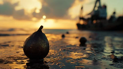 Kissenbezug Close up of oil fig on sea © franklin