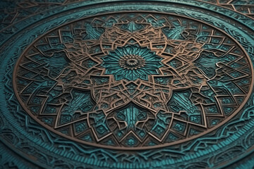 Naklejka premium 3d illustration of islamic geometric pattern, ornate background