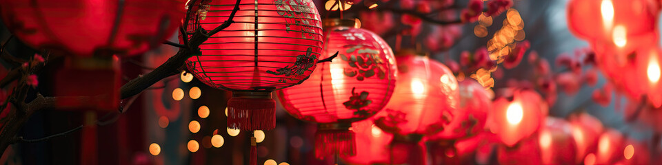 chinese lanterns - obrazy, fototapety, plakaty