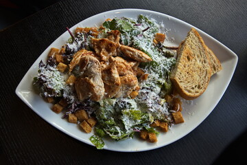 Caesar salad in a restaurant in Norway, Europe

