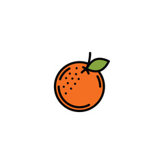 Original vector illustration. Contour icon of a ripe orange.