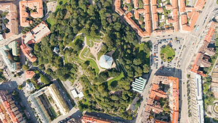 Gothenburg, Sweden. Skansen Kronan - A fortress on a hill with panoramic views of the city. Summer day, Aerial View - obrazy, fototapety, plakaty