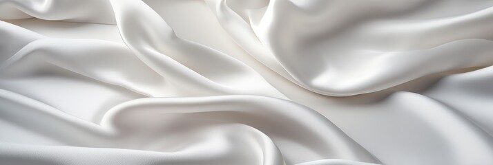 Elegant crumpled white silk fabric background with luxurious and fashionable design concepts