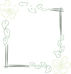 Vector Geometric Floral Frame Element