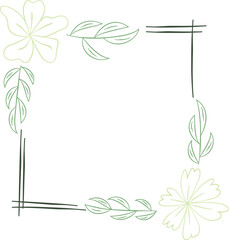 Vector Geometric Floral Frame Element