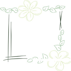 Vector Geometric Floral Frame Element