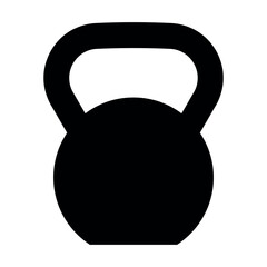 Kettlebell black vector icon on white background
