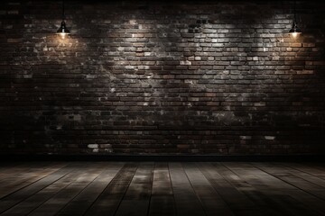 Abstract black brick wall texture on dark background for design projects and creative concepts