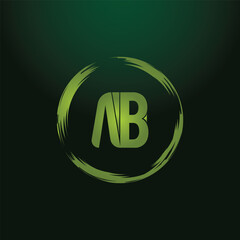 Letters A B, A&B joint logo icon with business card vector template