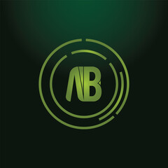 Letters A B, A&B joint logo icon with business card vector template