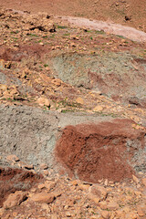 Geology, scenic trip of clay rock in colorful betas