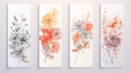 Floral bouquets watercolour cards