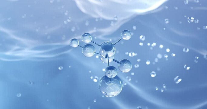 Thioglycolic acid rotating molecular structure, 3d model of molecule, mercaptoacetic acid, looped video