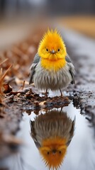Fototapeta premium baby chicken in the snow