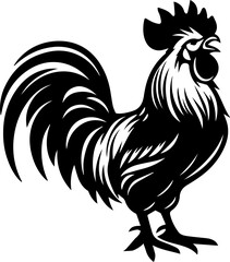 Rooster Chicken Silhouette Vector, Hen Silhouette Clip Art In Different Poses
