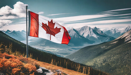 Scenic View of the Canadian Flag