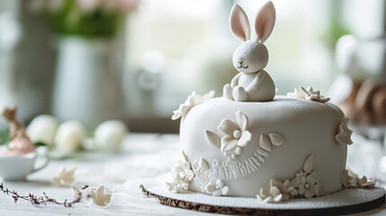 Cake for baptism with bunny
