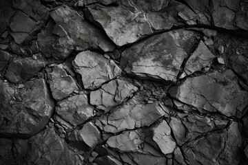 collapsed damaged broken close surface rough gray dark grunge background stone white black texture rock cracked