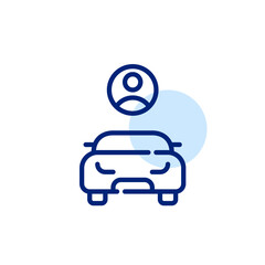 Car rent customer. Pixel perfect, editable stroke icon