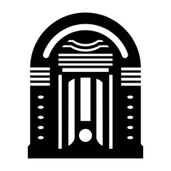 Jukebox black vector icon on white background
