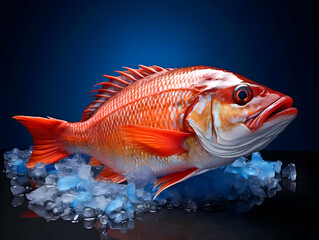 Fresh fish with lemons Professional photo. High quality