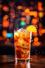 Cocktail close up in a bar setting