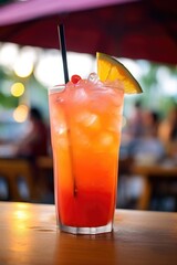 Cocktail close up in a bar setting