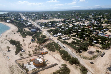 el sargento beach la ventana baja california sur mexico aerial view panorama
