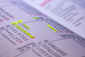 Fototapeta premium Scheduling and vacation planning for business and family