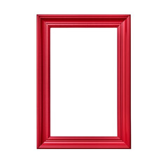 Red Photo Frame Isolated Transparent, Generative AI