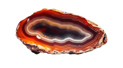 Agate mineral gemstone jewel isolated on transparent or white background 