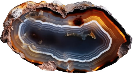 Agate mineral gemstone jewel isolated on transparent or white background 